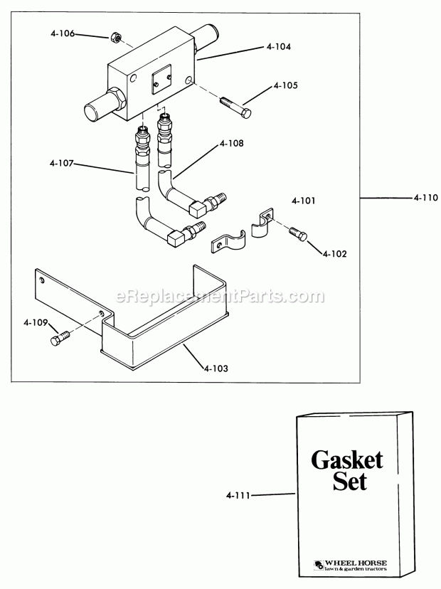 Toro 61-16OS01 (1976) D-160 Automatic Tractor Relief Valve and Manifold Gaskets Diagram