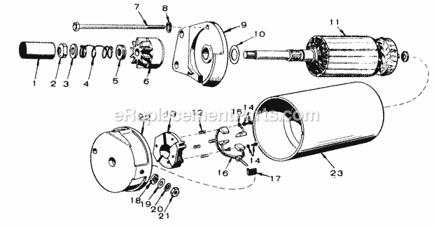 Toro 61-16OS01 (1976) D-160 Automatic Tractor Starting Motor Parts Group 16 Hp Onan Engine Diagram