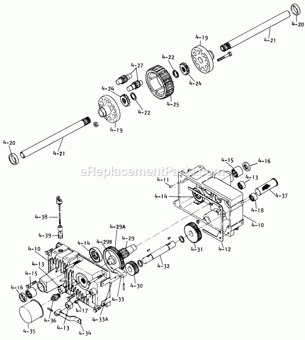 Toro 61-16OS01 (1976) D-160 Automatic Tractor Transaxle-Component Parts Diagram