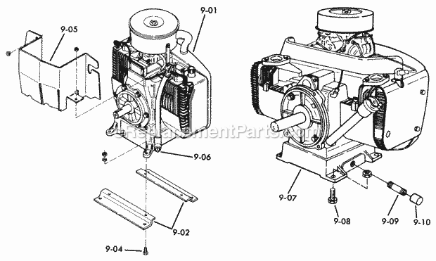 Toro 61-16OS01 (1976) D-160 Automatic Tractor Engine Diagram