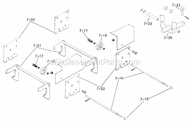 Toro 61-20KS02 (1976) D-200 Automatic Tractor 7.000 Hitches Diagram