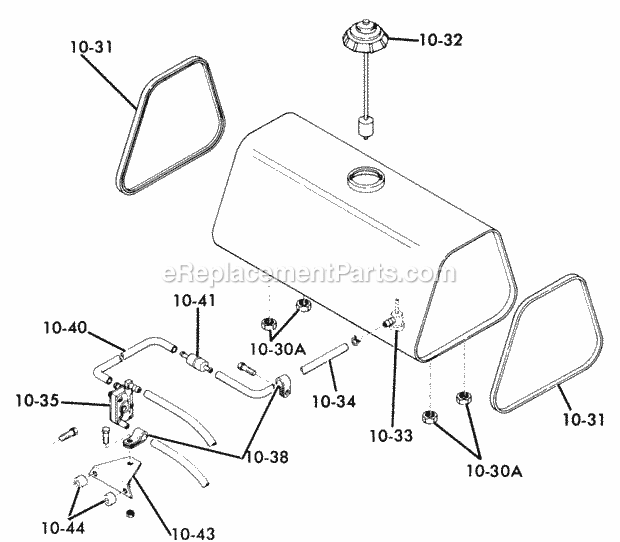 Toro 61-20KS02 (1976) D-200 Automatic Tractor 10.000 Fuel and Exhaust Systems Diagram