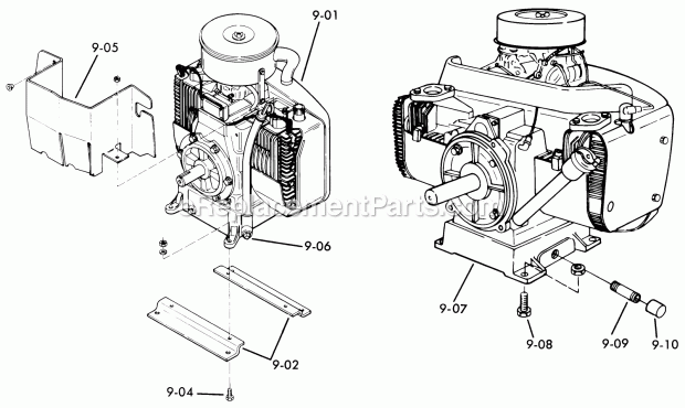 Toro 61-20KS02 (1976) D-200 Automatic Tractor 9.000 Engine Diagram
