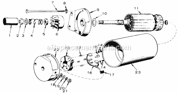 Toro 61-20KS02 (1976) D-200 Automatic Tractor Onan 16 Hp Engine (Model #Bf-Ms/2929 E)(Starting Motor Parts Group) Diagram