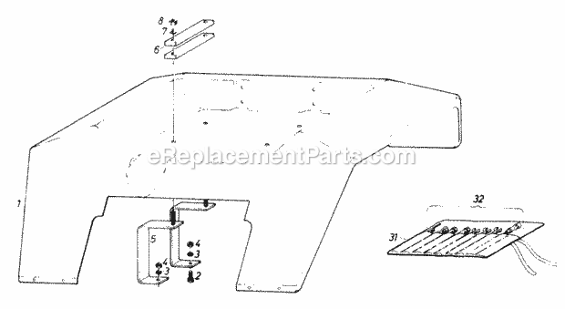 Toro 61-20RG01 (1976) D-250 10-speed Tractor Fender and Seat Assemblies and Tool Kit Diagram
