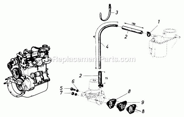 Toro 61-20RG01 (1976) D-250 10-speed Tractor Fuel Lines Diagram