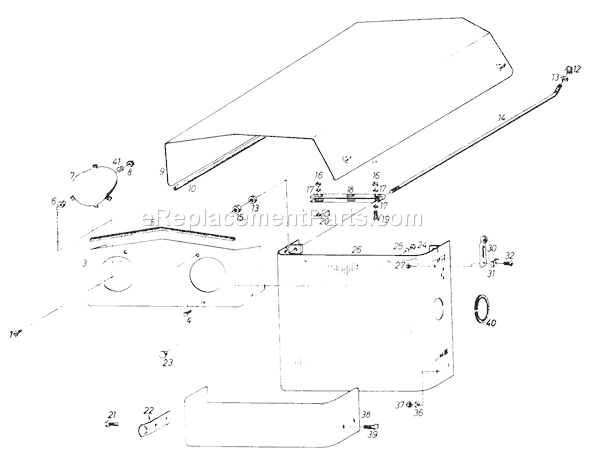Toro 61-20RG01 (1976) D-250 10-speed Tractor Hood, Grill and Headlamps Diagram