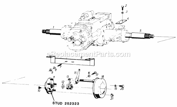 Toro 61-20RG01 (1976) D-250 10-speed Tractor Brakes Diagram
