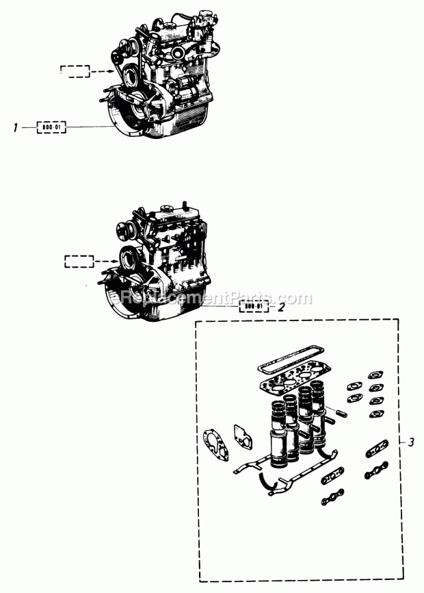 Toro 61-20RG01 (1977) D-250 10-speed Tractor Engine Diagram