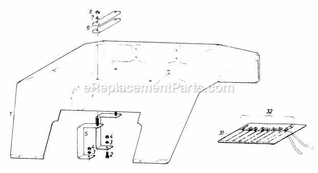 Toro 61-20RG01 (1977) D-250 10-speed Tractor Fender and Seat Assemblies and Tool Kit Diagram
