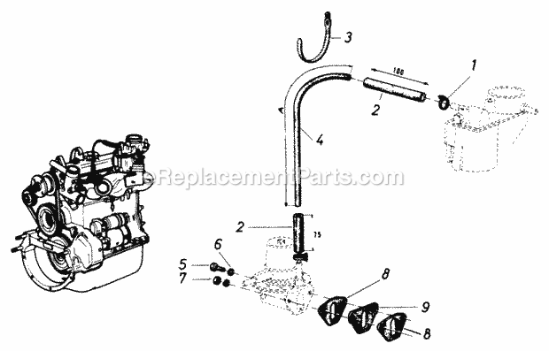 Toro 61-20RG01 (1977) D-250 10-speed Tractor Fuel Lines Diagram