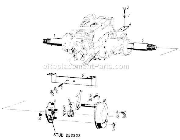 Toro 61-20RG01 (1977) D-250 10-speed Tractor Brakes Diagram
