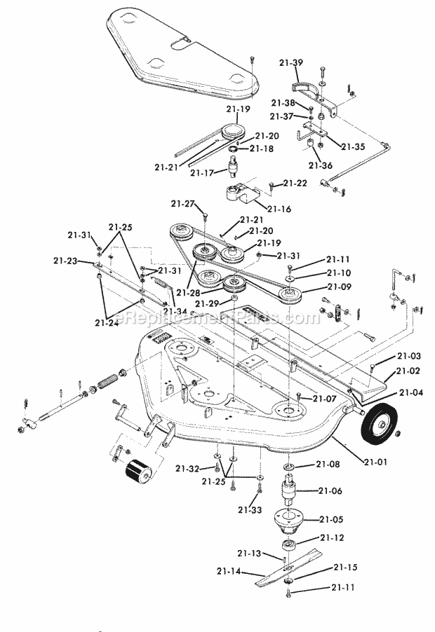 Toro 62-10BP01 (1976) A-100 36-in. 4-speed Tractor Page K Diagram