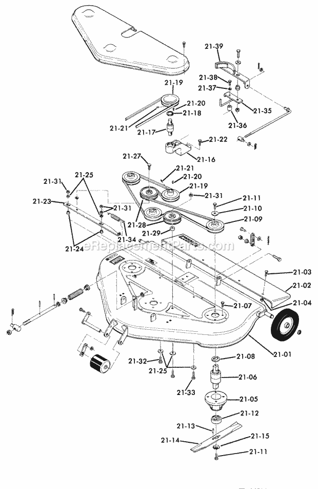 Toro 62-10BP01 (1976) A-100 36-in. 4-speed Tractor Page I Diagram