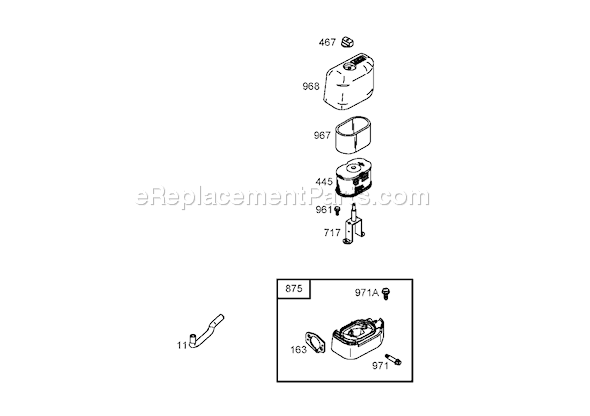 Toro 62925 (250000001-250999999)(2005) Blower-Vacuum Air Cleaner Assembly Briggs and Stratton 126302-0245-E1 Diagram