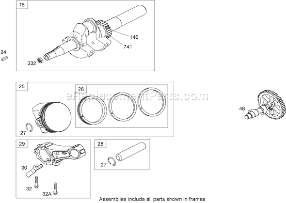 Toro 62925 (290000001-290999999)(2009) Blower-Vacuum Crankshaft Assembly Briggs and Stratton 126302-0321-B8 Diagram