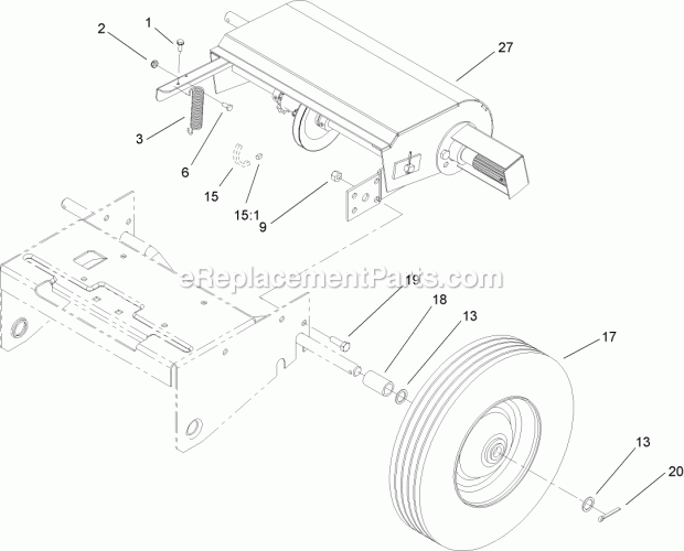 Toro 62925 (310000001-310999999) Blower-Vacuum Traction and Wheel Assembly Diagram