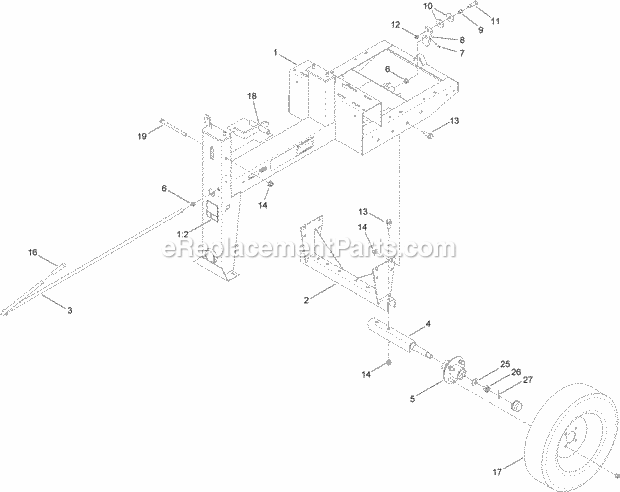 Toro 68012C (314000001-314999999) Mm-650e-s Mortar Mixer, 2014 Frame and Axle Assembly Diagram