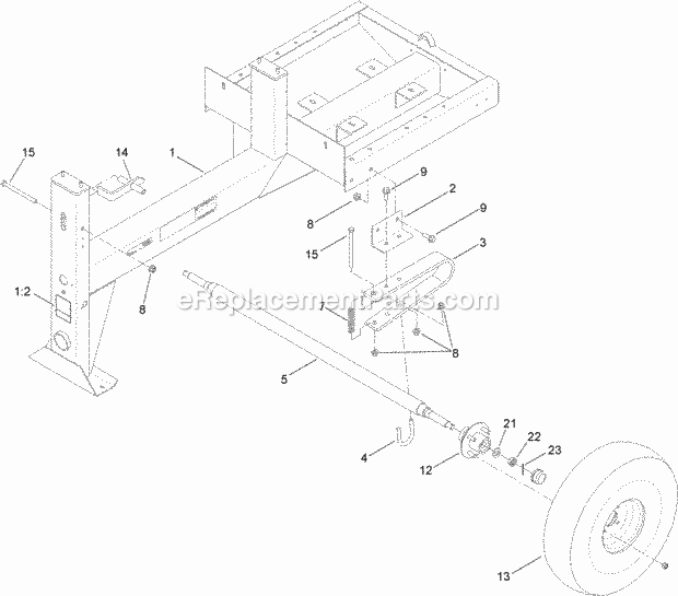 Toro 68024 (316000001-316999999) Mm-12511h-s Mortar Mixer, 2016 Frame and Axle Assembly Diagram