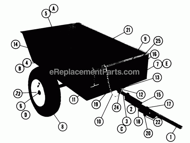 Toro 7-1711 (1968) Cultivator Ltd-24 Dump Trailer Parts List Diagram