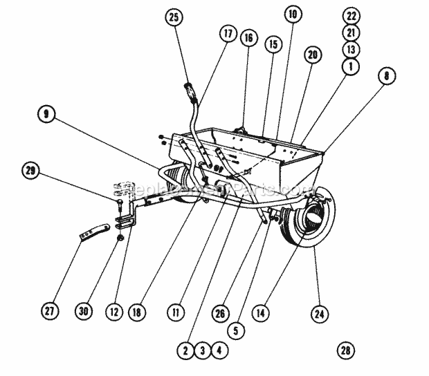 Toro 7-1711 (1968) Cultivator Parts List Diagram