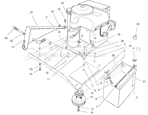 Toro 70044 (210000001-210999999)(2001) Lawn Tractor Engine Assembly Diagram