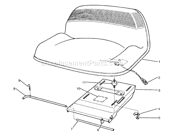 Toro 70080 (3900001-3999999)(1993) Lawn Tractor Seat Assembly (model No. 70080, 70120 & 70140) Diagram