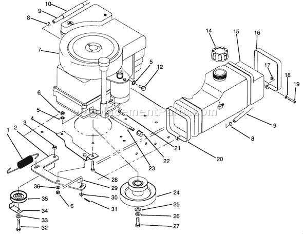 Toro 70080 (4900001-4999999)(1994) Lawn Tractor Engine Assembly Diagram