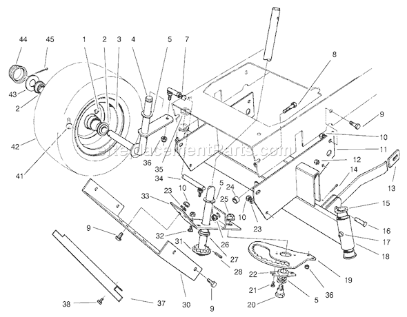 Toro 70084 (8900001-8999999)(1998) Lawn Tractor Front Axle Assembly Diagram