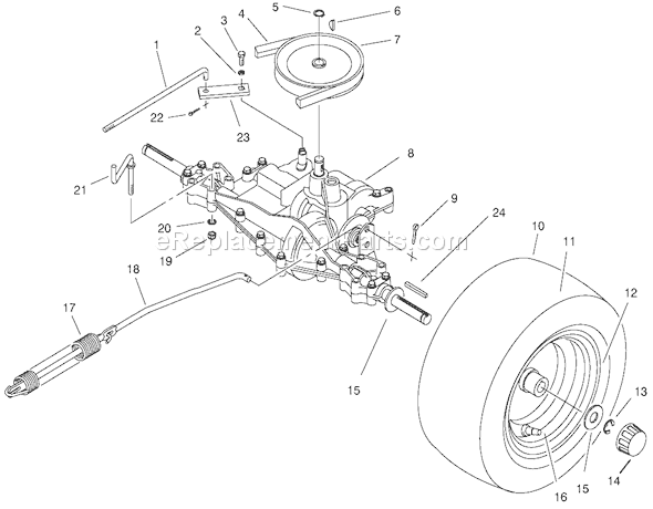 Toro 70089 (210000001-210999999)(2001) Lawn Tractor Rear Axle Assembly Diagram