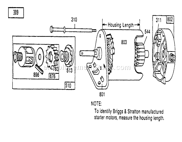 Toro 70120 (3900001-3999999)(1993) Lawn Tractor Starter-Briggs & Stratton Diagram