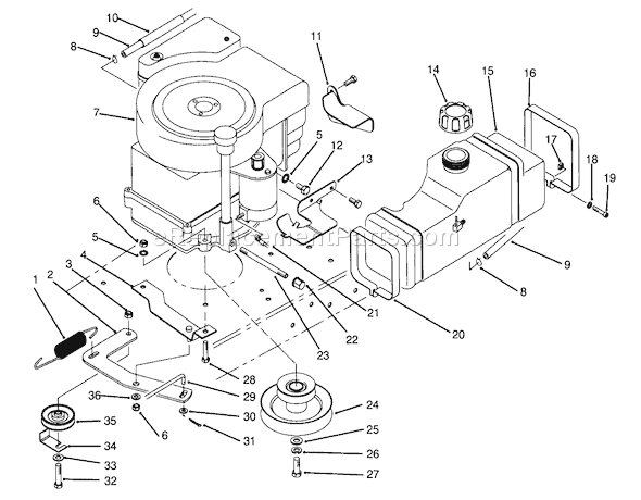 Toro 70120 (3900001-3999999)(1993) Lawn Tractor Engine Assembly Diagram