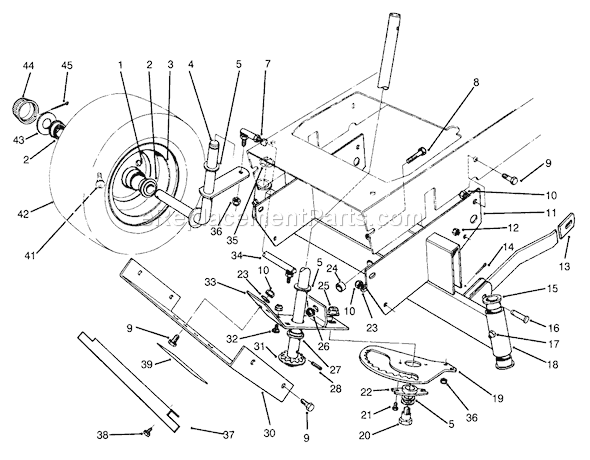 Toro 70120 (3900001-3999999)(1993) Lawn Tractor Front Axle Assembly Diagram