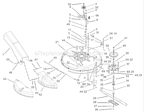 Toro 70125 (230000001-230999999)(2003) Lawn Tractor Deck and Spindle Assembly Diagram