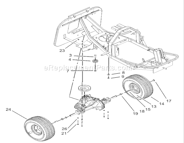 Toro 70125 (230000001-230999999)(2003) Lawn Tractor Rear Wheel Assembly Diagram