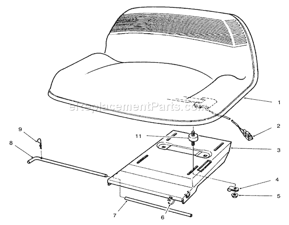 Toro 70131 (6900001-6999999)(1996) Lawn Tractor Seat Assembly Diagram