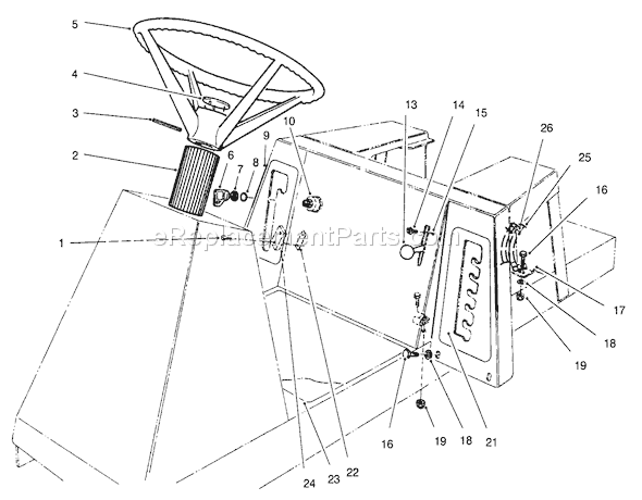 Toro 70131 (7900001-7999999)(1997) Lawn Tractor Steering Wheel, Switches & Decals Diagram