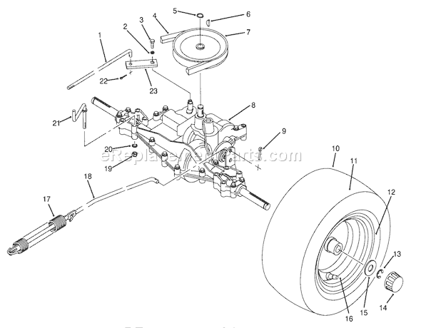 Toro 70140 (3900001-3999999)(1993) Lawn Tractor Rear Axle Assembly Diagram