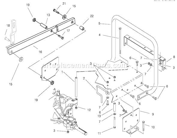 Toro 70142 (79000001-79999999)(1997) Lawn Tractor Stand Bar Assembly Diagram