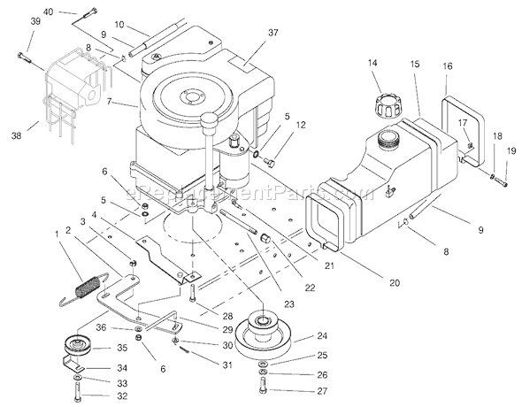 Toro 70142 (79000001-79999999)(1997) Lawn Tractor Engine Assembly Diagram
