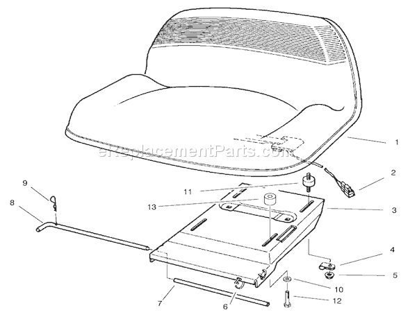 Toro 70171 (210000001-210999999)(2001) Lawn Tractor Seat Assembly Diagram