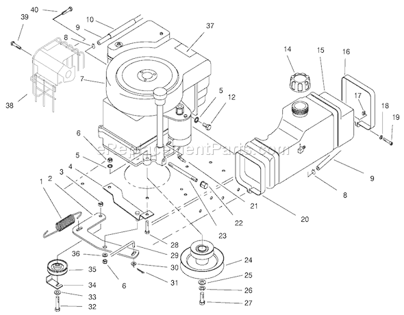 Toro 70171 (9900001-9999999)(1999) Lawn Tractor Engine Assembly Diagram