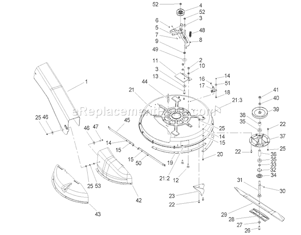 Toro 70186 (240000001-240999999)(2004) Lawn Tractor Deck and Spindle Assembly Diagram