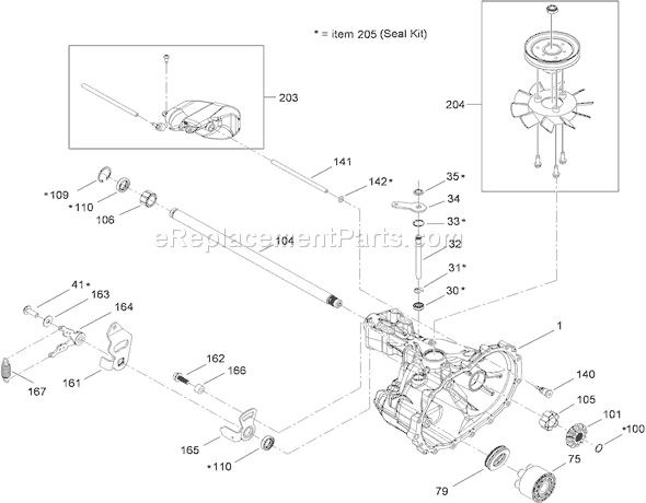 Toro 70186 (310000001-310999999)(2010) Lawn Tractor Main Housing Assembly Transmission No. 114-3192 Diagram