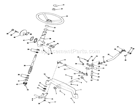 Toro 71-16OS01 (1977) Lawn Tractor Front Axle And Steering Diagram