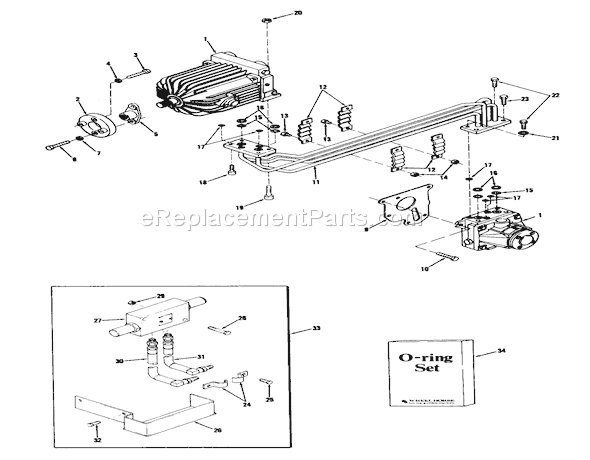Toro 71-16OS01 (1977) Lawn Tractor Coupling, Manifold And Relief Valve Diagram