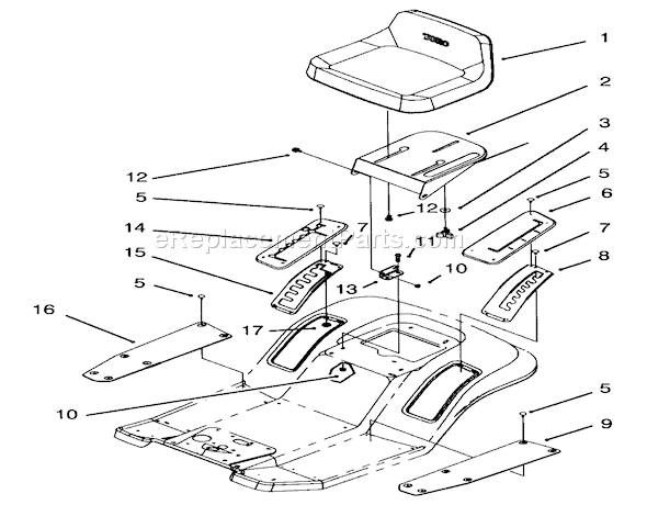 Toro 71140 (3900001-3999999)(1993) Lawn Tractor Seat Assembly Diagram