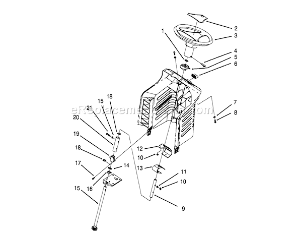 Toro 71181 (3900001-3999999)(1993) Lawn Tractor Steering Assembly Diagram