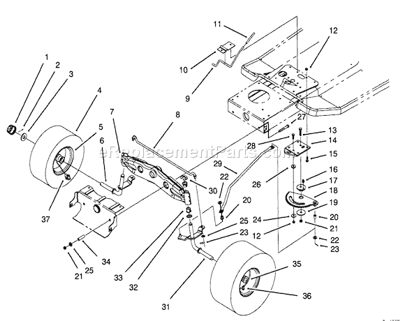 Toro 71182 (4900001-4999999)(1994) Lawn Tractor Front Axle Assembly Diagram