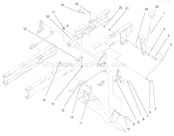 Toro 71185 (7900001-7999999)(1997) Lawn Tractor Height Of Cut Assembly Diagram